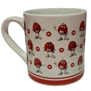M&M's Marks Collectable Ceramic Coffee Mug 16oz Red And‎ White